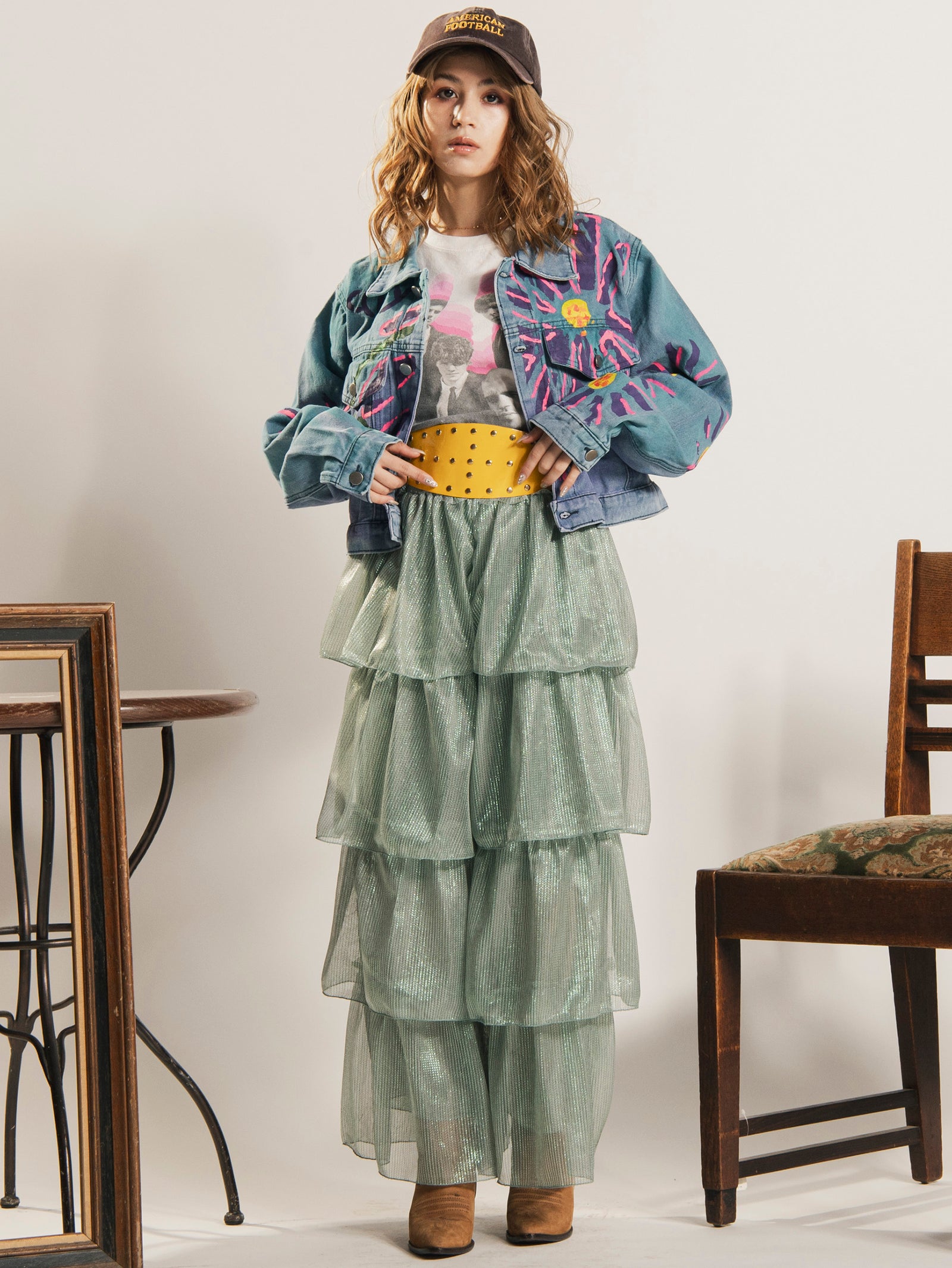 4色展開】Meridian ラメ フリルパンツ – 古着屋Top of the Hillの
