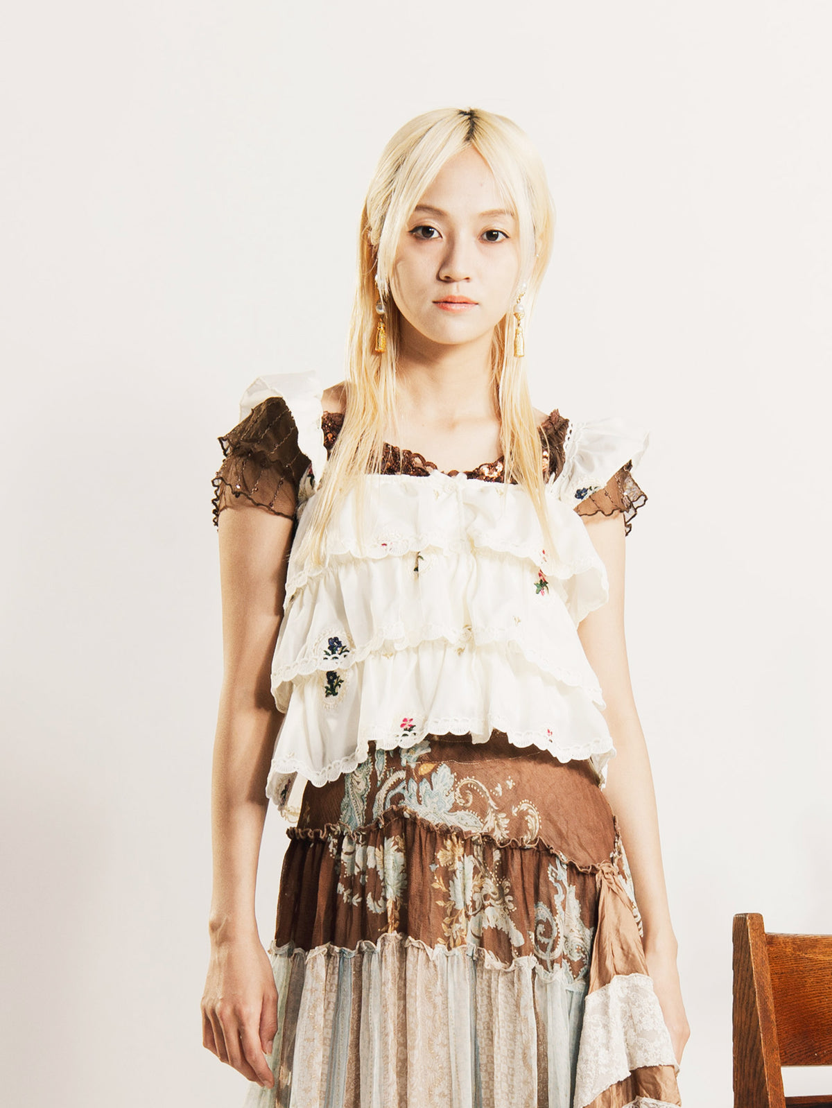 Gypsohila　Croissant Bustier　ビスチェSホワイト 美品 Gypsohila Croissant Bustier ビスチェSホワイト