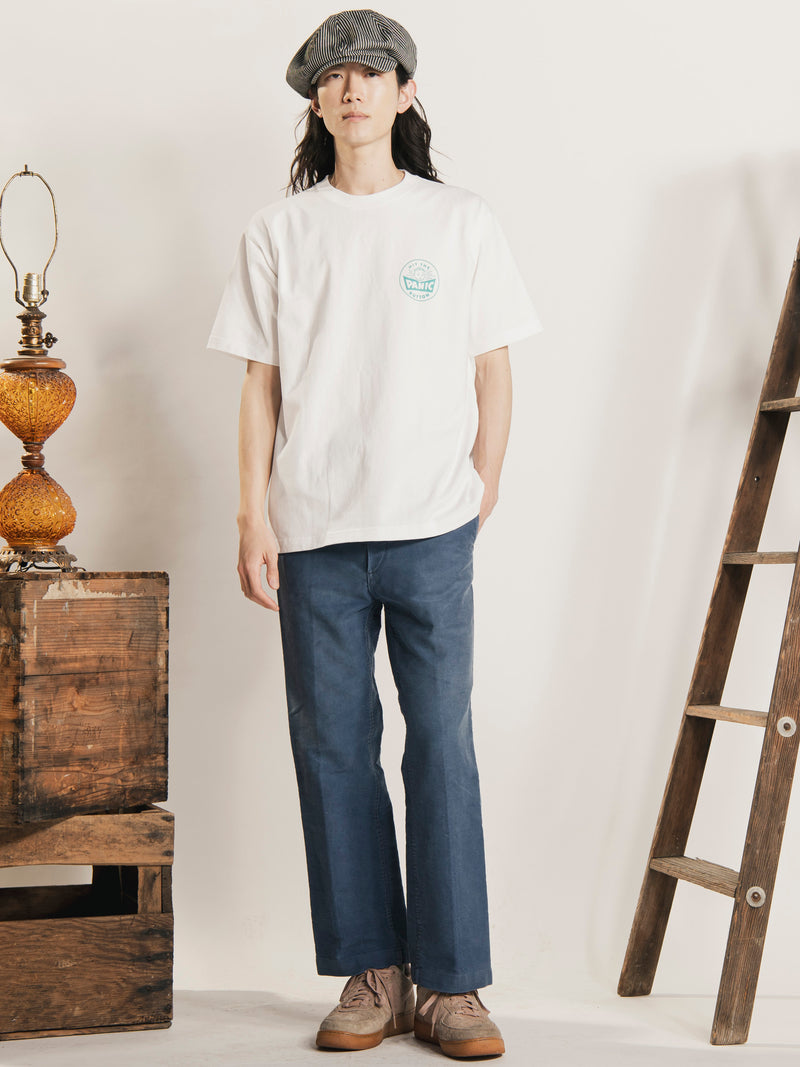 【2色展開】 プリントTシャツ「HIT THE PANIC BUTTON」
