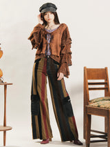 【3色展開】Emerald Motel エスニック刺繍 ラッフル 長袖ブラウス