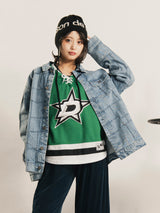【2色展開】Emerald Motel パッチワーク風 デニムジャケット