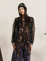 【2色展開】Meridian アニマル柄 ラッフルフリル キャミソール