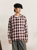 【3色展開】Backers 長袖 シャドウチェック オープンカラーシャツ