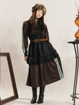 【3色展開】 トラックジャケットタイプ 長袖ワンピース