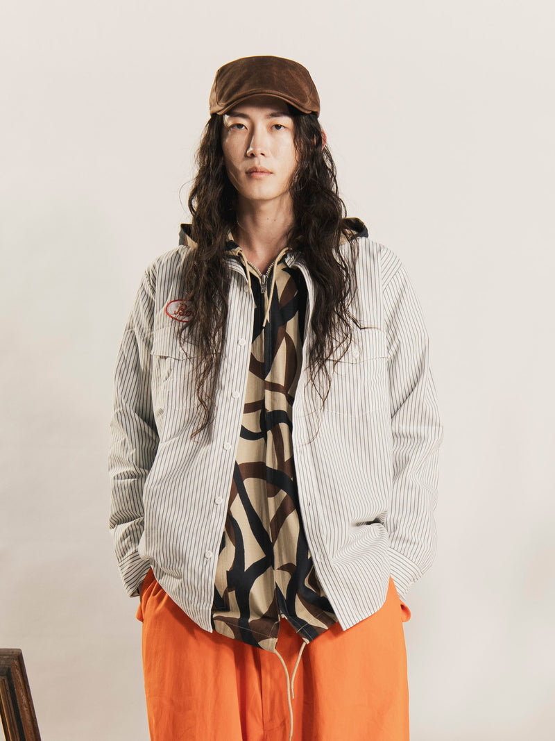 【2色展開】Backers ストライプ 長袖 ワークシャツ