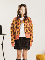 【2色展開】Meridian 花柄 襟付き カーディガン