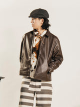 【3色展開】Backers フェイクレザー ジップアップジャケット