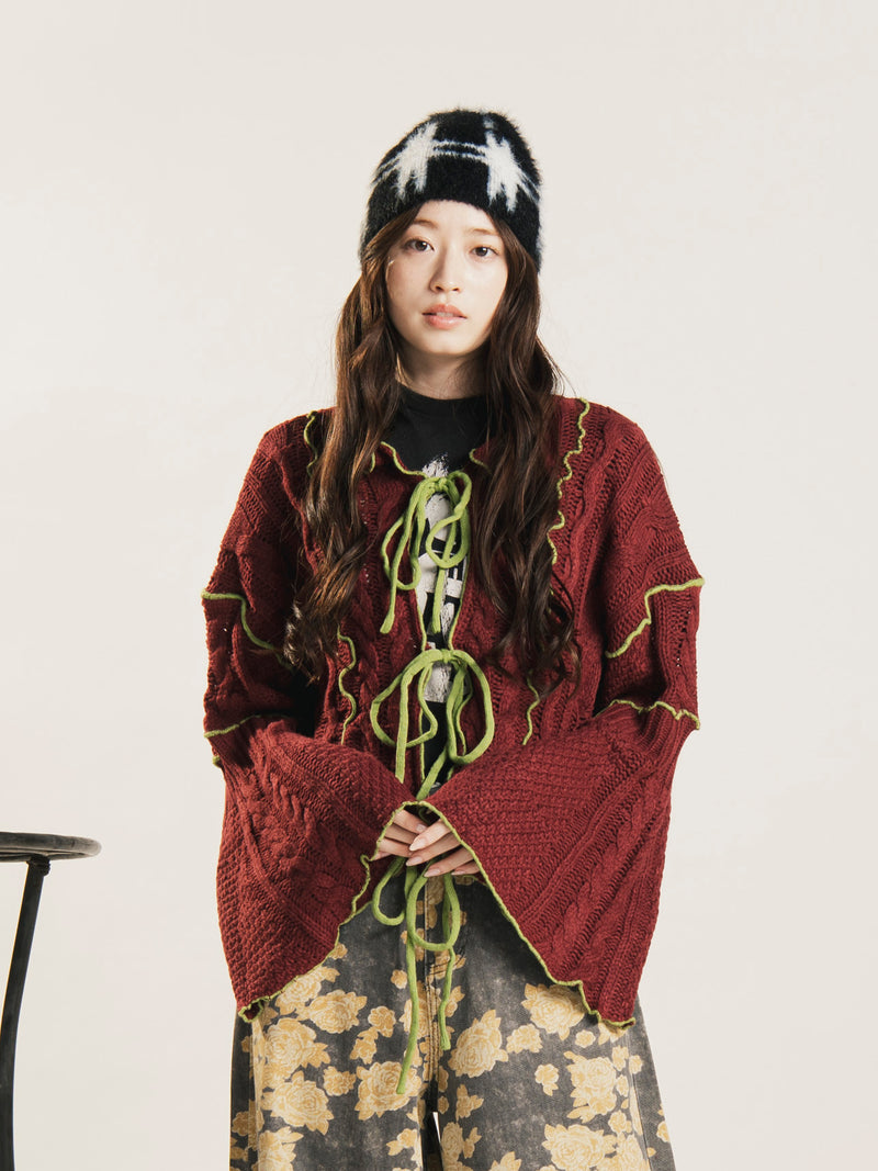 【3色展開】Meridian フレアスリーブ メロウ カーディガン