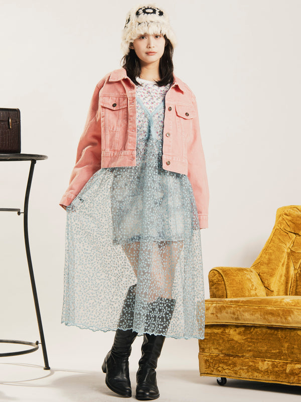 【2色展開】Meridian チュールレース キャミソールワンピース