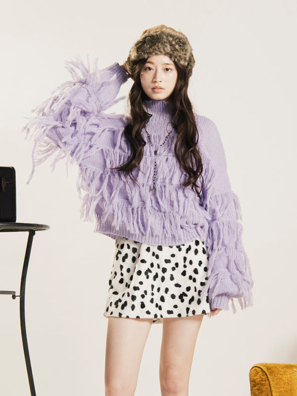 4色展開】Meridian フリンジ ハイネックセーター – 古着屋Top of the