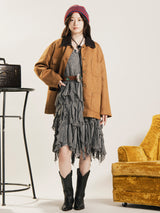 【2色展開】Emerald Motel エスニック レーヨン 刺繍 フリル ストラップワンピース