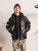 【3色展開】Backers フェイクレザー ジップアップ パーカー