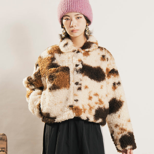 Meridian アニマル柄 フェイクシープファー ジャケット – 古着屋Top of