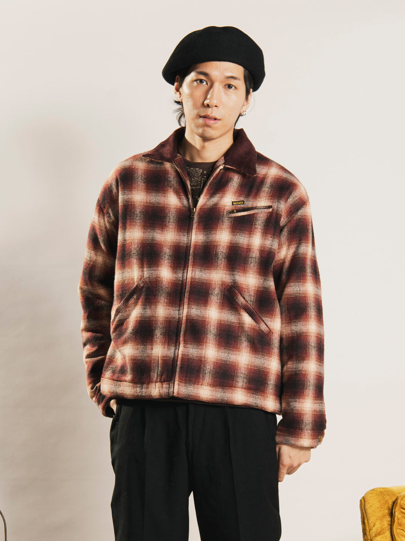 3色展開】Backers 中綿入り チェック柄 ワークジャケット – 古着屋Top