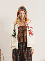 Elcamino クラシックカー柄 カウチンセーター