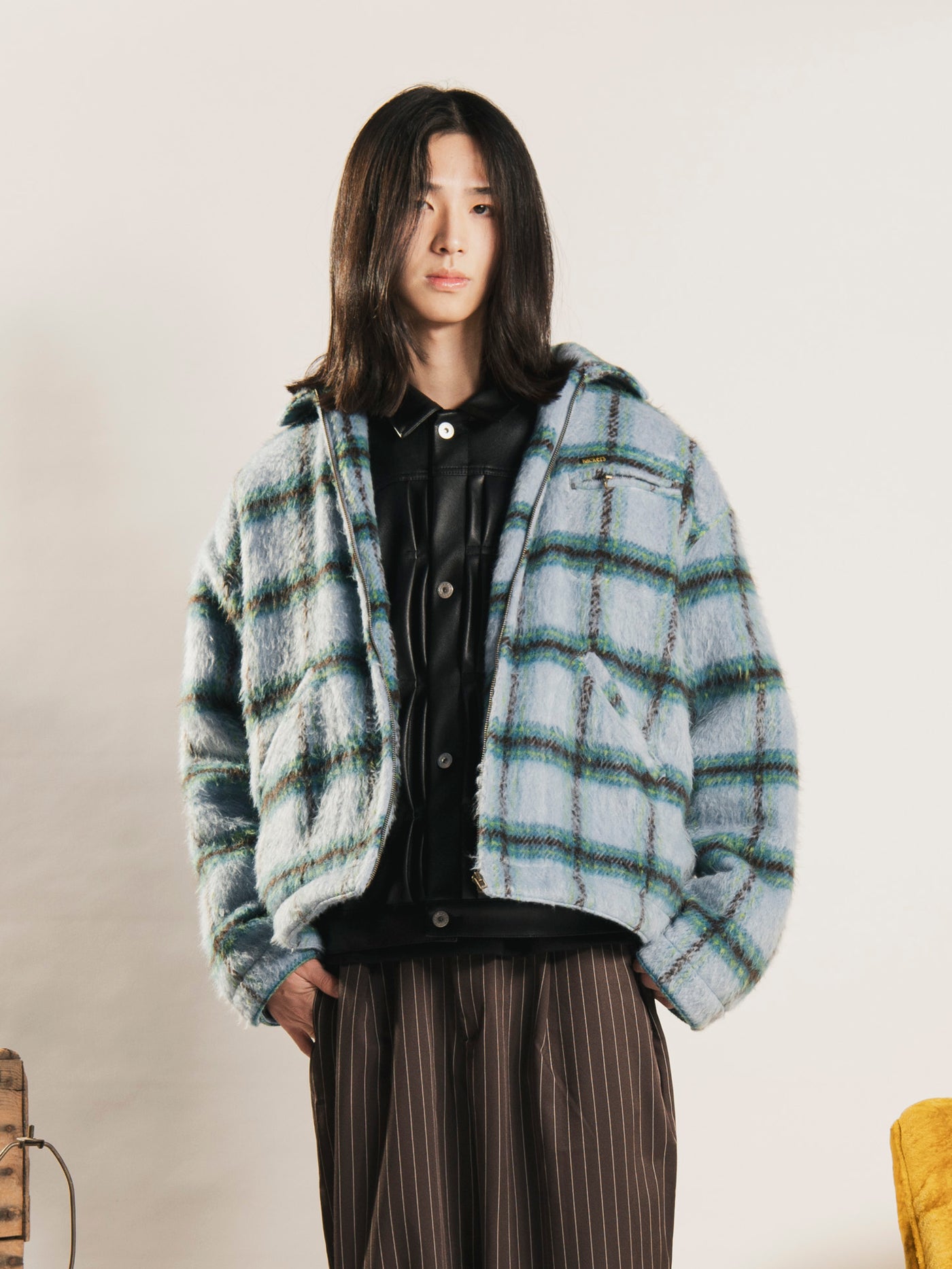 2色展開】Backers 中綿入り ブラッシュドチェック ワークジャケット