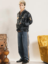 【2色展開】花柄 ゴブラン織り ベトジャンタイプ ジャケット
