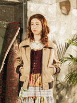 【2色展開】Meridian リブ フェイクレザージャケット