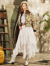 【3色展開】Emerald Motel レース ランダムフリル スカート