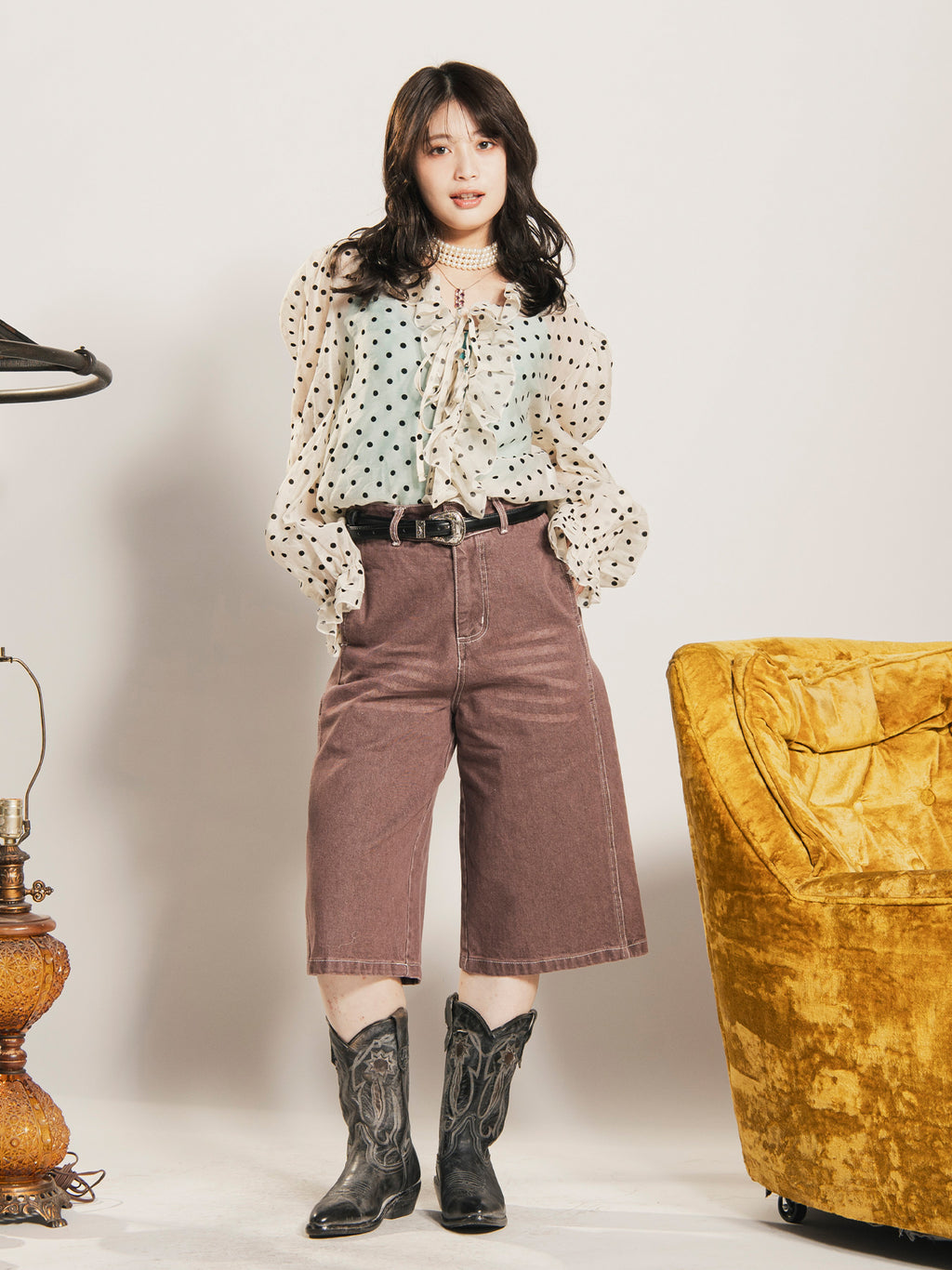 Frill Dot Blouse – 古着屋Top of the Hillのネット通販サイト