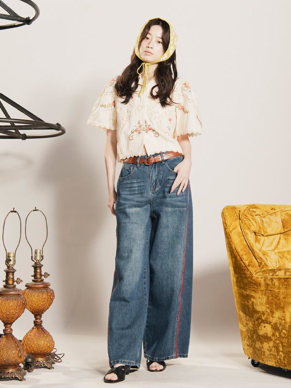 Flower Embroidery Shirts – 古着屋Top of the Hillのネット通販サイト