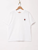 【3色展開】 ワンポイント 刺繍 Tシャツ 「Flower」