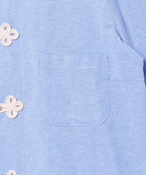 【2色展開】Backers チャイナボタン スタンドカラー 半袖シャツ
