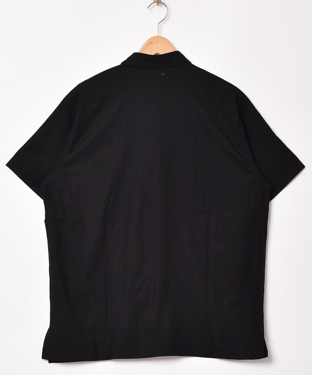 希少☆美品【プリーツプリーズ】チャイナボタン　半袖　ブラック　4サイズ　XL 極美品✨ISSEY MIYAKE プリーツ ブラック 半袖 チャイナボタン