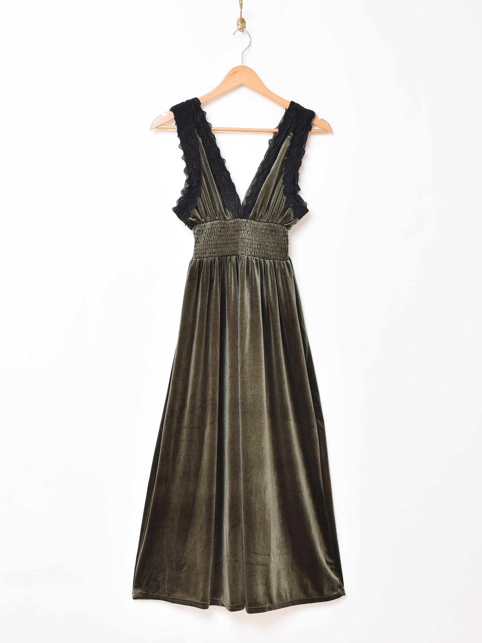 5色展開】Meridian スリーブレス レースベロアワンピース – 古着屋Top