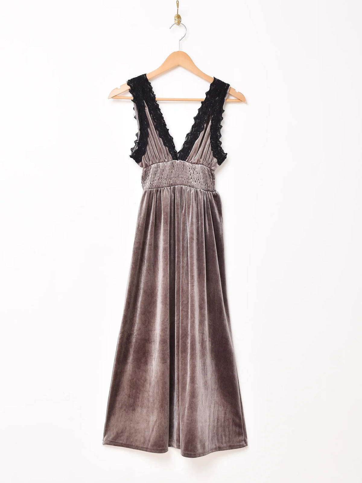 5色展開】Meridian スリーブレス レースベロアワンピース – 古着屋Top