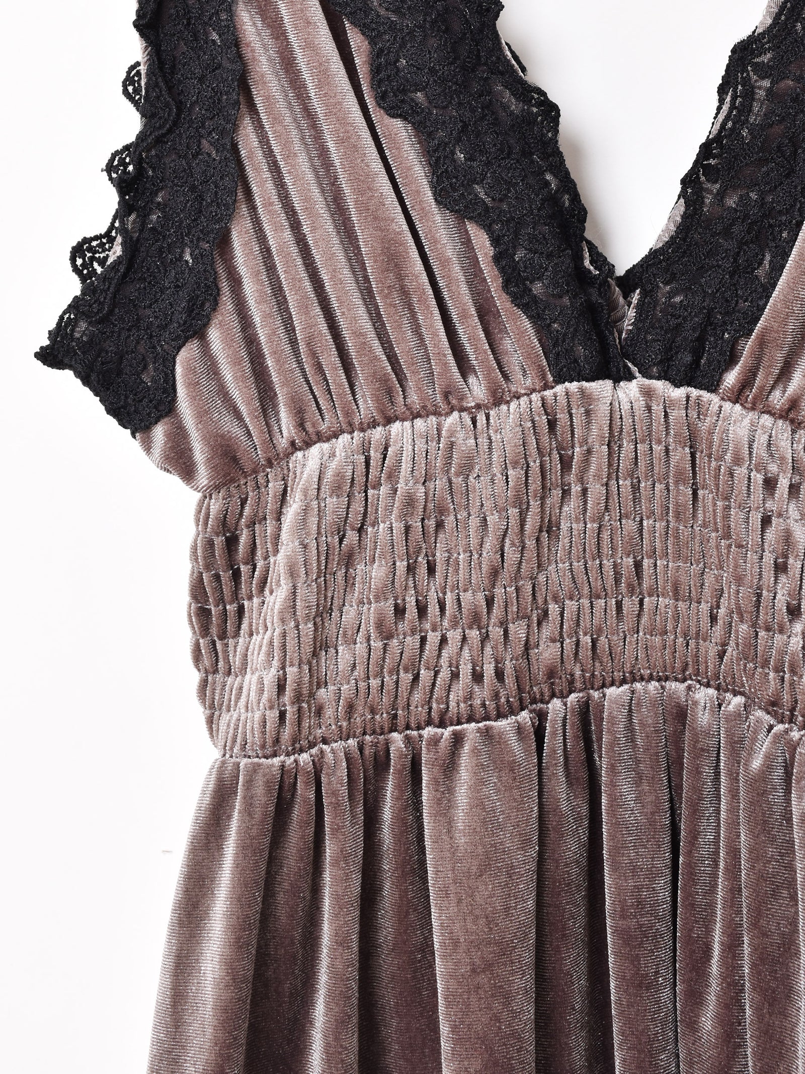 5色展開】Meridian スリーブレス レースベロアワンピース – 古着屋Top