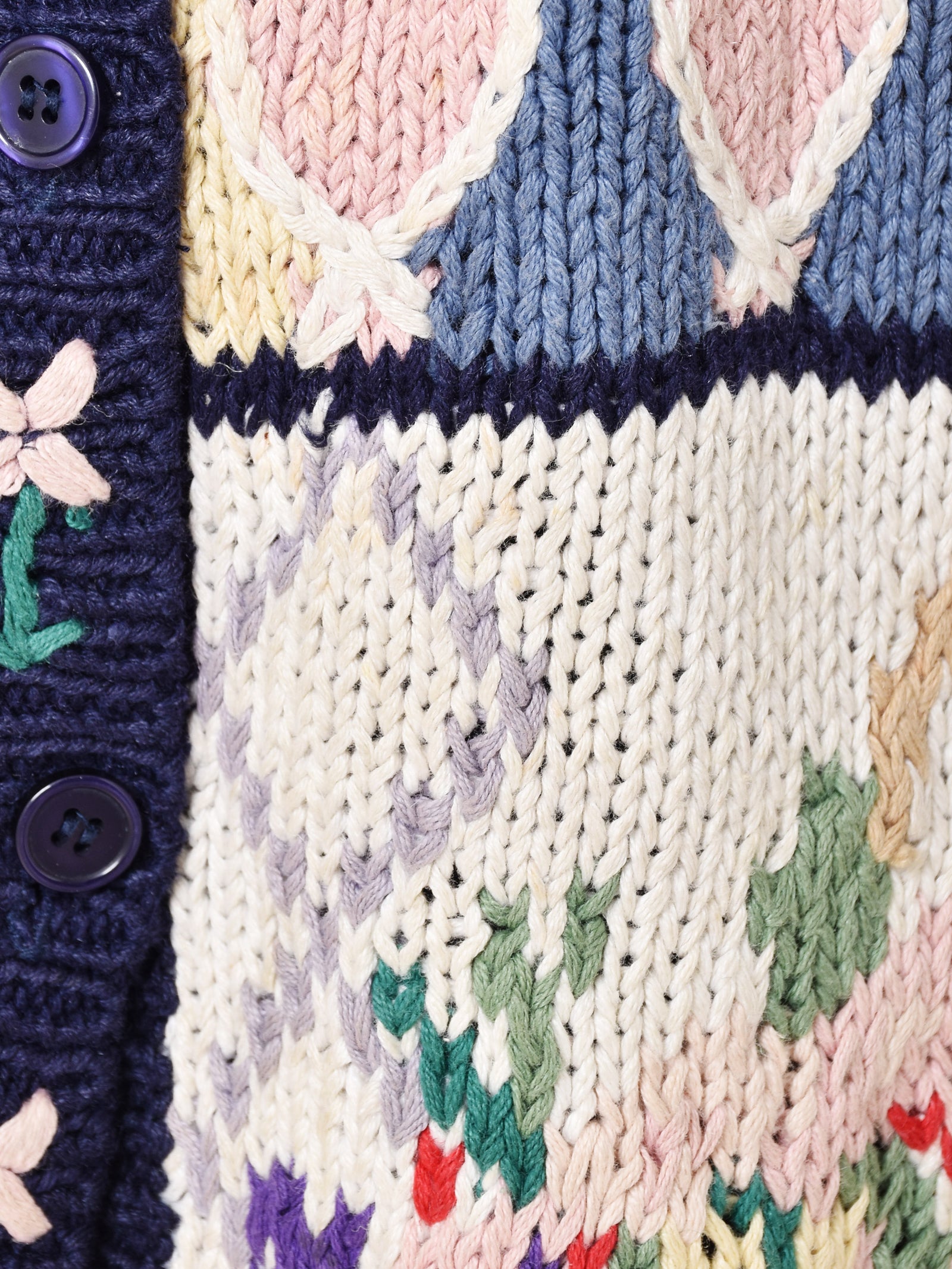 パッチワーク風 刺繍 カーディガン – 古着屋Top of the Hillのネット 