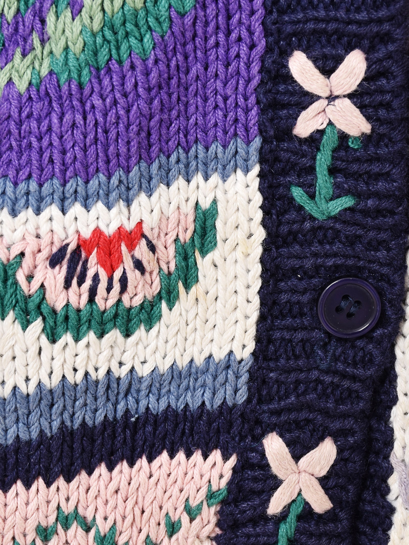 パッチワーク風 刺繍 カーディガン – 古着屋Top of the Hillのネット 