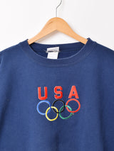 USA オリンピック ロゴ刺繍 スウェットシャツ