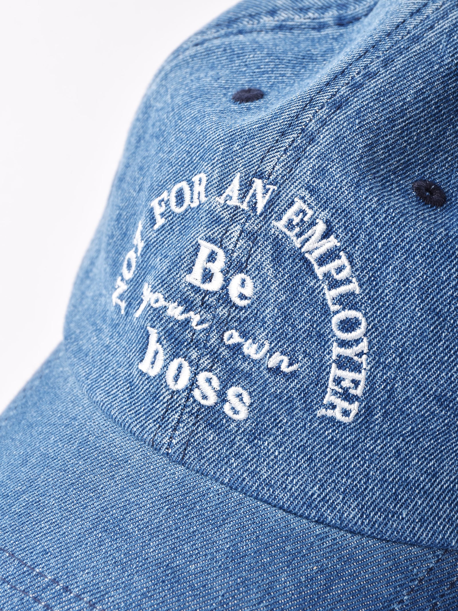 デニムキャップ 「NOT FOR AN EMPLOYER」 – 古着屋Top of the Hillの