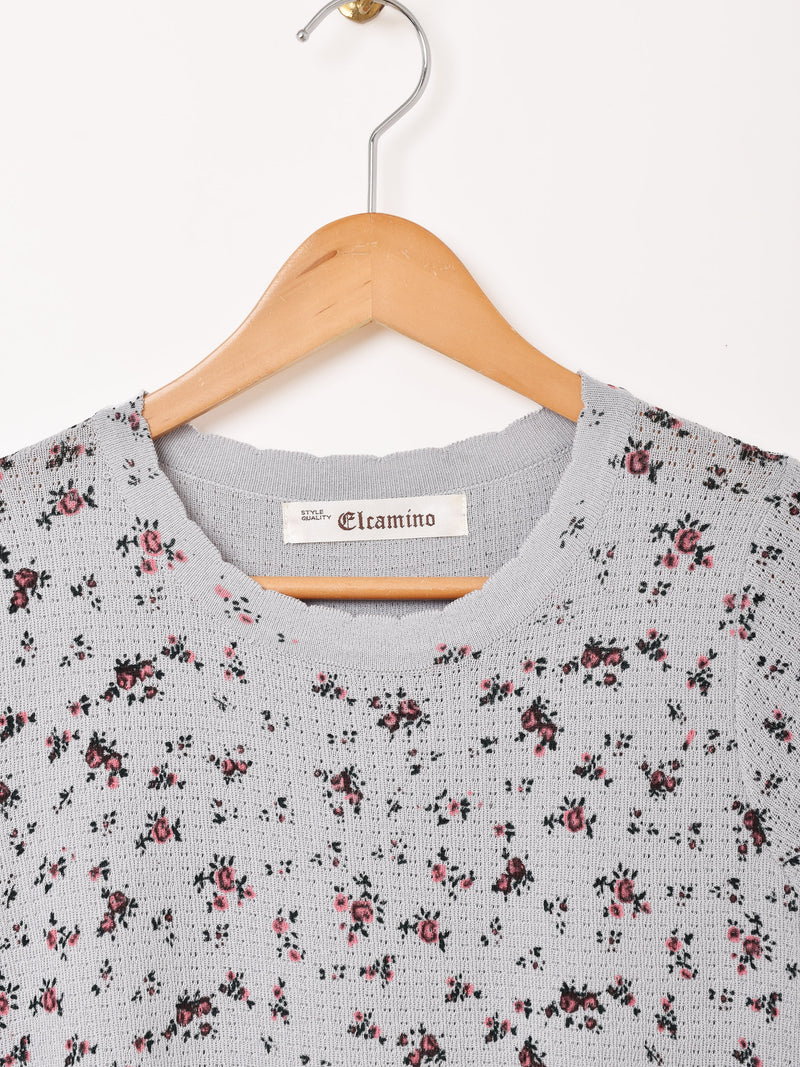 【2色展開】Elcamino 花柄 サマーニット セーター