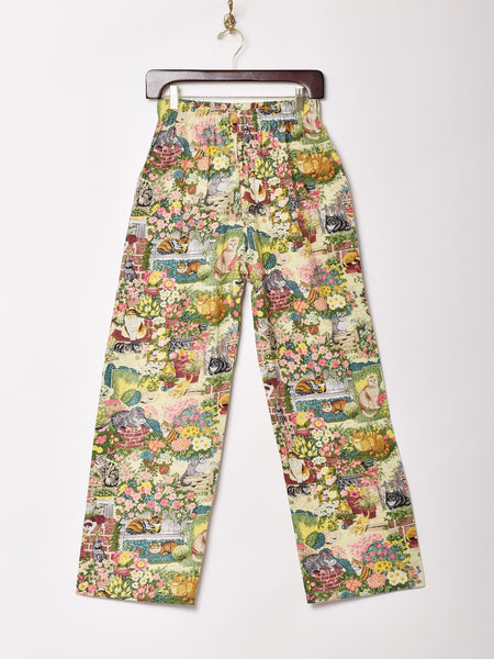 【新品】&エルシー　猫マドラスパンツ &ellecy 猫マドラスパンツ （&ellecy アンドエルシー パンツ