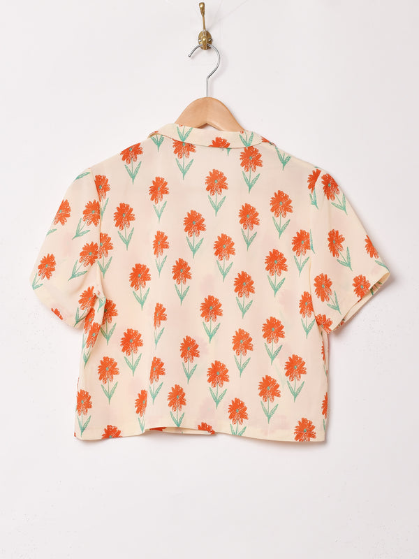 【2色展開】Meridian 花柄 オープンカラー 半袖シャツ