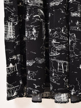 【3色展開】Meridian 総柄 長袖 ティアードワンピース