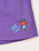 【2色展開】Backers ワンポイント刺繍 ナイロンショーツ「Chillout Boy」