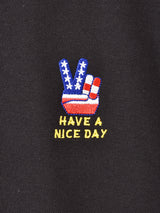 【2色展開】 ワンポイント 半袖ポロシャツ「HAVE A NICE DAY」