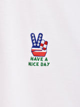 【2色展開】 ワンポイント 半袖ポロシャツ「HAVE A NICE DAY」