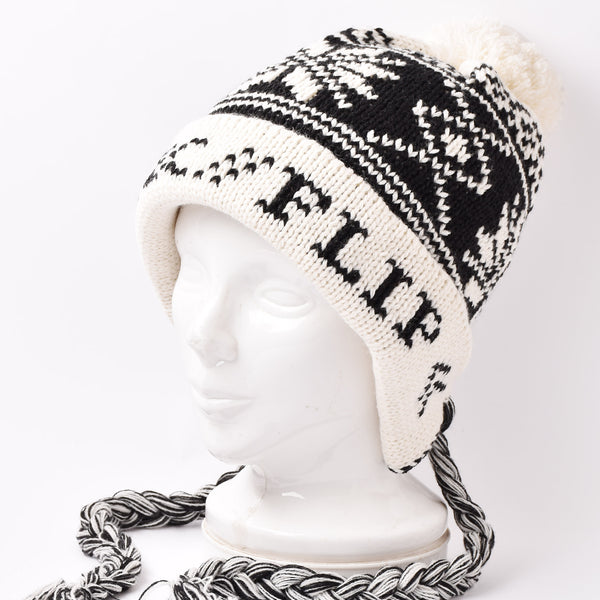 2色展開】ノルディック柄 ポンポン付き ニットキャップ – 古着屋Top of