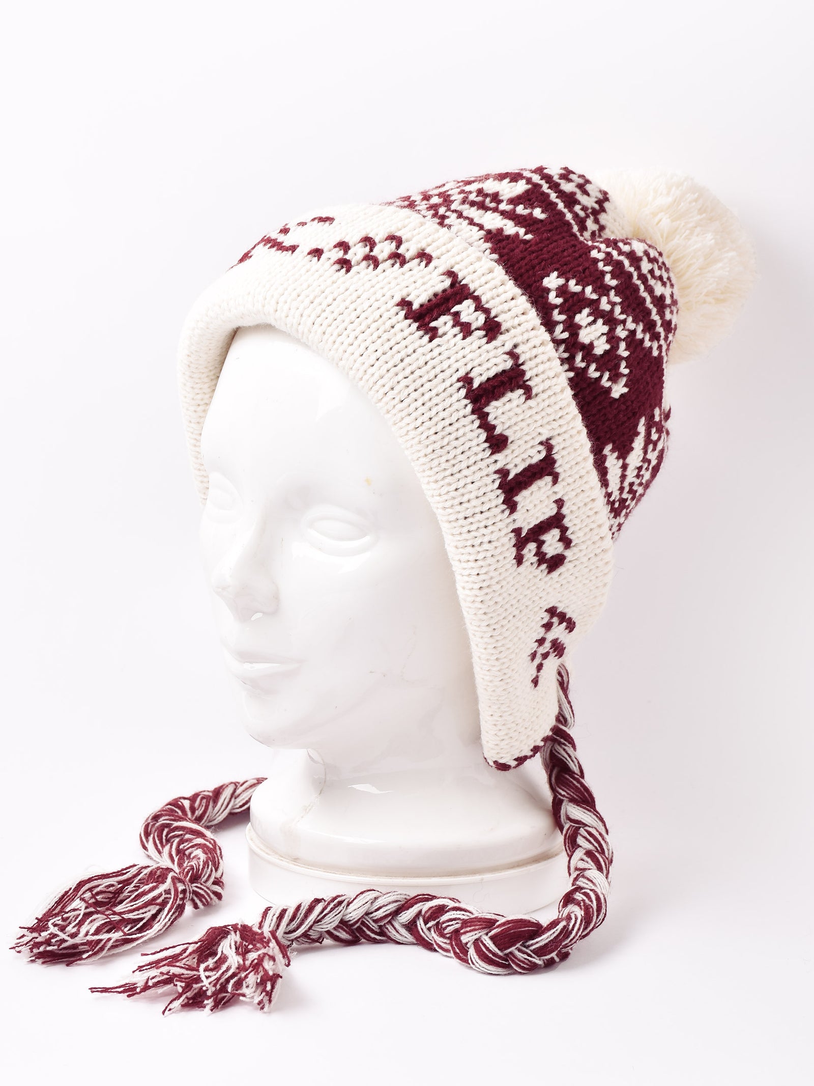 2色展開】ノルディック柄 ポンポン付き ニットキャップ – 古着屋Top of