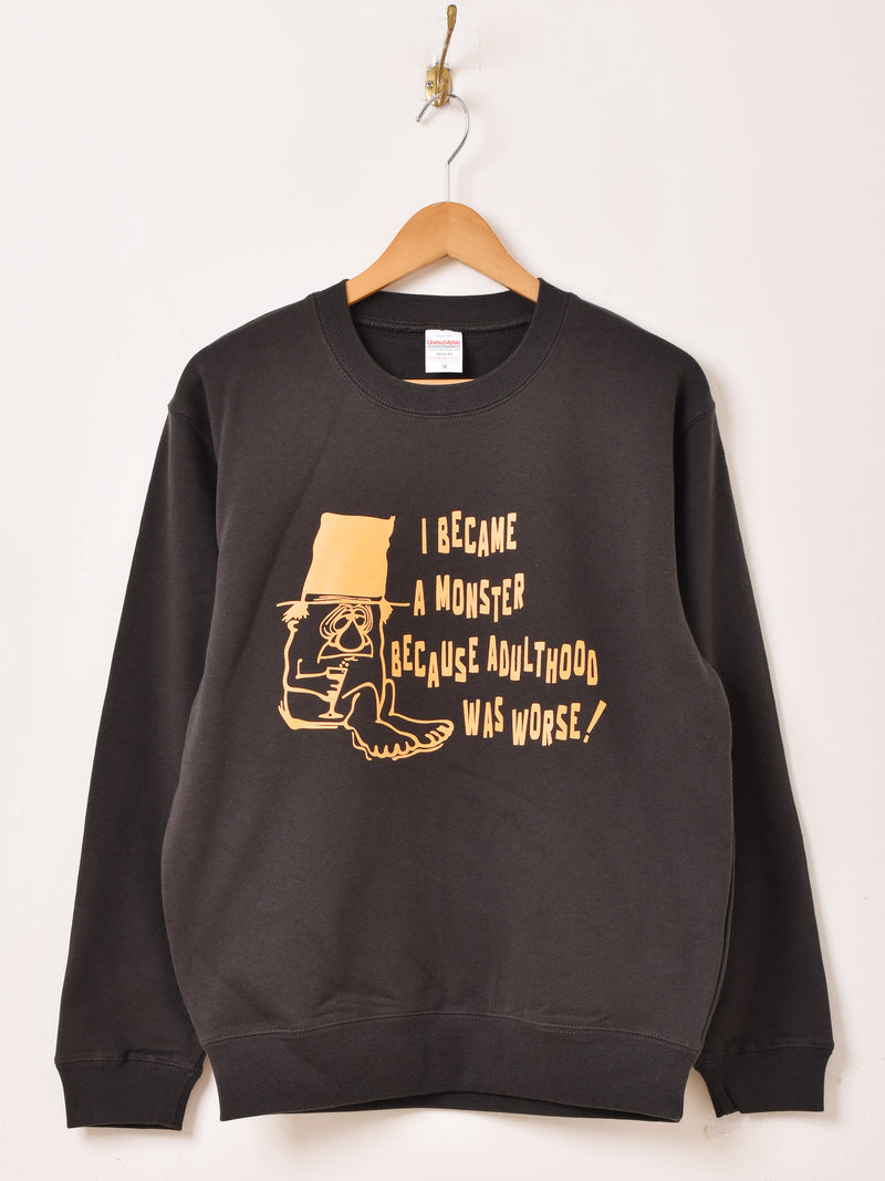 【2色展開】 プリント スウェットシャツ「Monster」