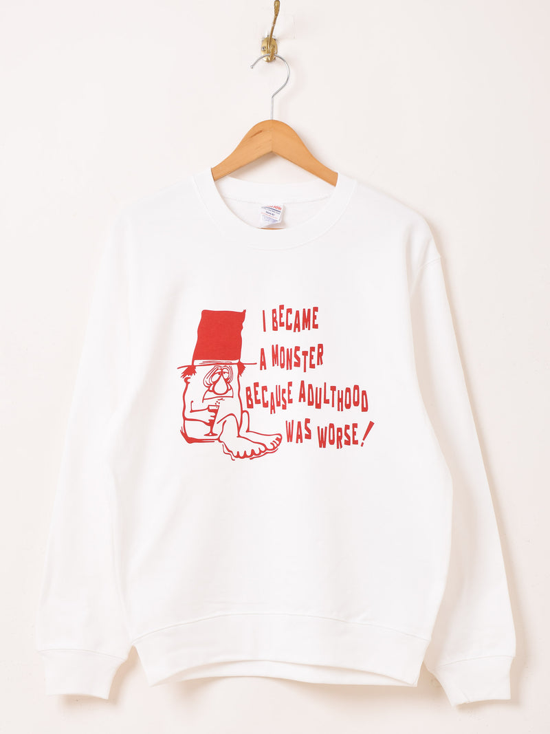 【2色展開】 プリント スウェットシャツ「Monster」