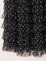 【2色展開】Meridian ドット柄 チュール コルセット キャミソールワンピース