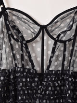 【2色展開】Meridian ドット柄 チュール コルセット キャミソールワンピース