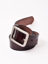 【2色展開】スクエアバックル レザーベルト