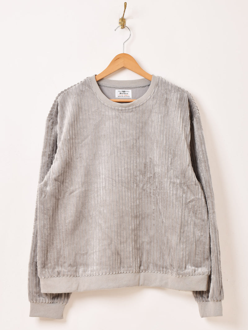 【5色展開】Backers ストライプ ベロア トップス